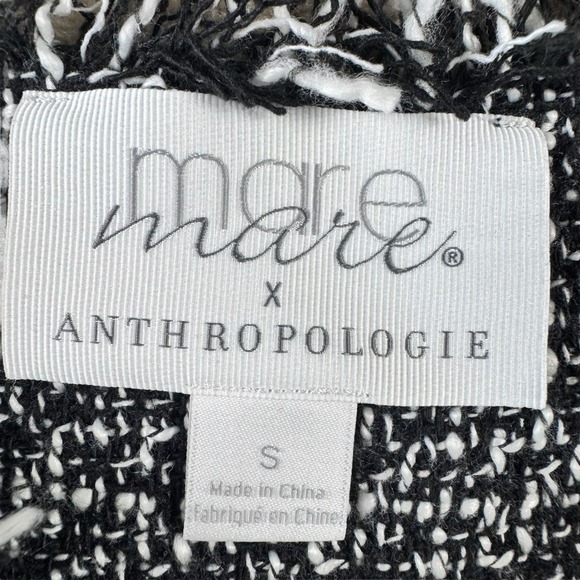 Anthropologie x Mare‎ Mare Tweed Tank Top Vest Blouse Black White Sz S - Picture 2 of 5